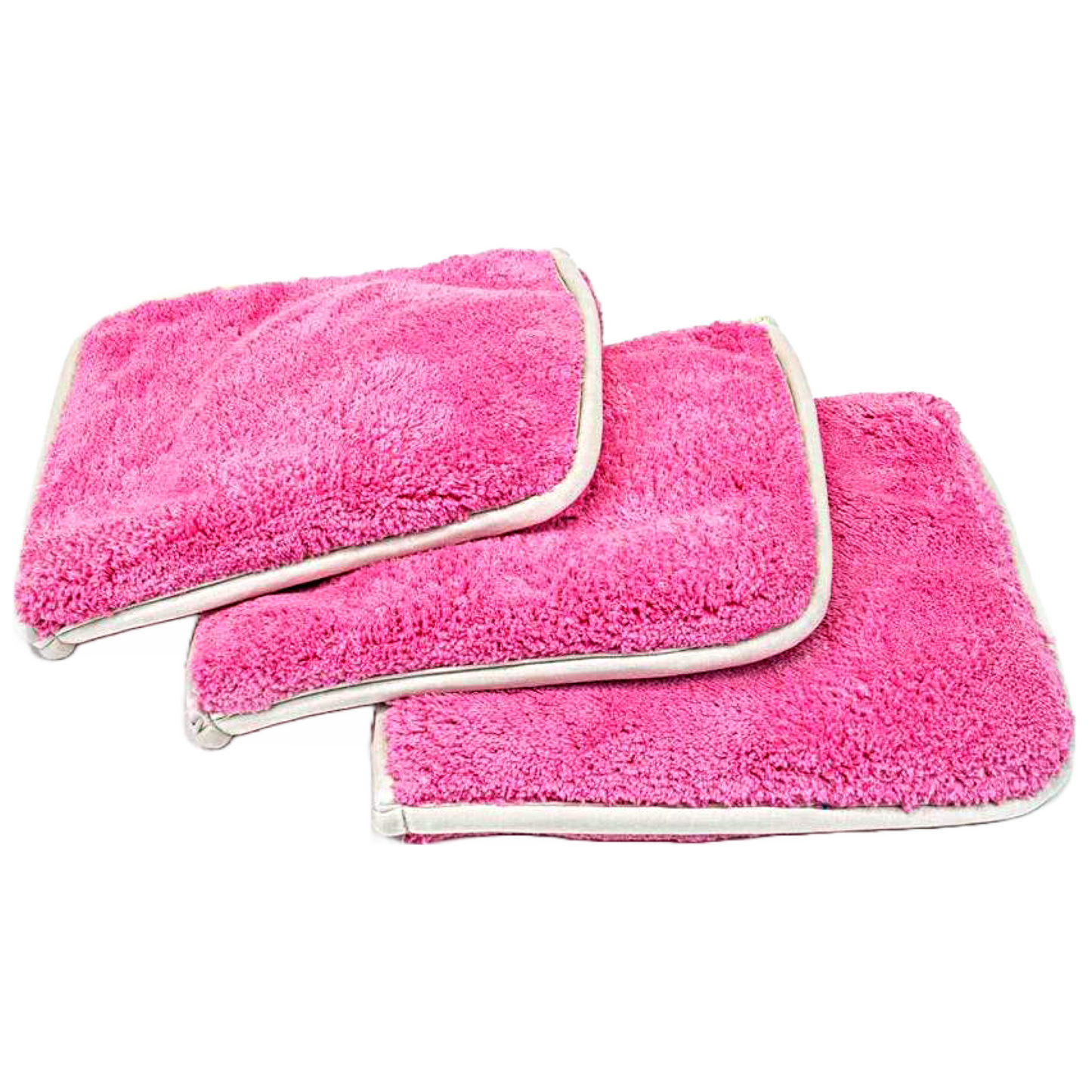 Autofiber [Double Flip] Rinseless Car Wash Microfiber Towel (8 in. x 8 in., 1100 gsm) 3 pack - Pink